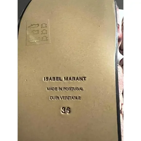 $475 Isabel Marant Women Pink Holden Velvet Tie Dye Suede Slide Sandals Sz 36/6